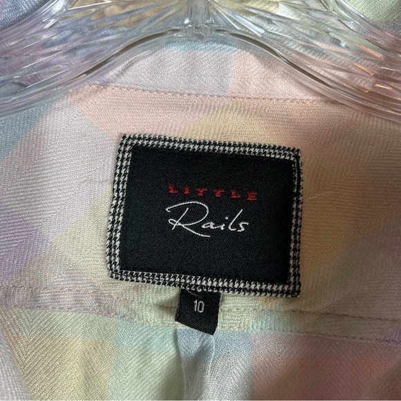 Rails plaid button up shirt size 10 pastel multicolor - Picture 7 of 9